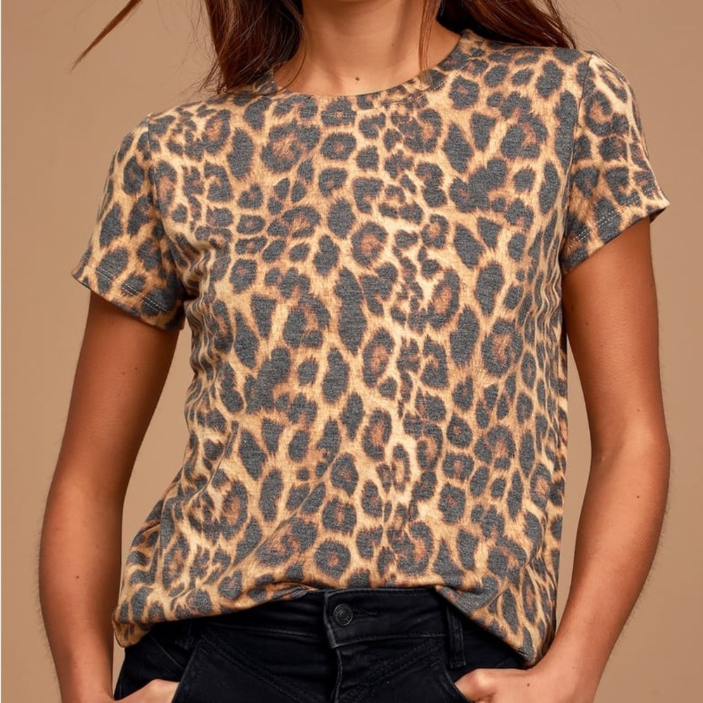 Brown Leopard Print Tee